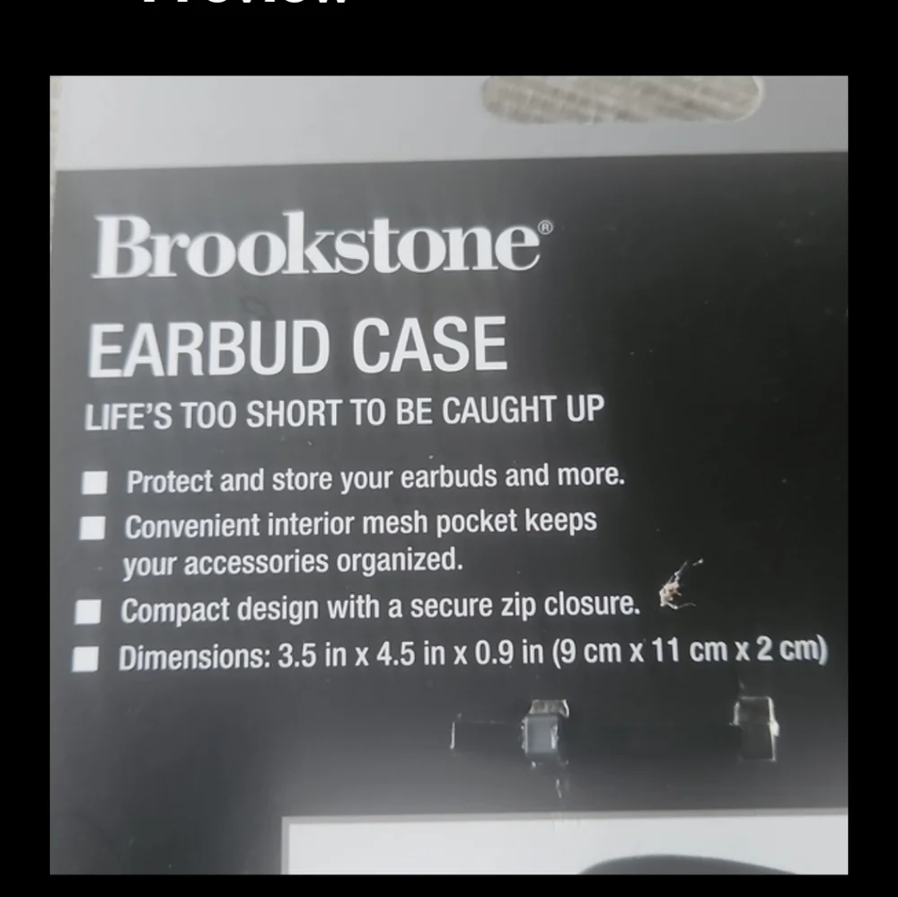 Brookstone Black Earbud Travel Case.
